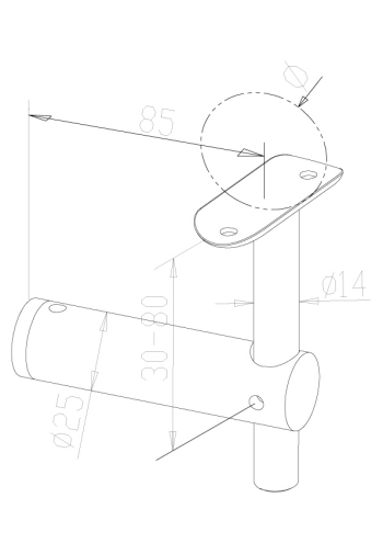Handrail Brackets - Model 0400 CAD Drawing